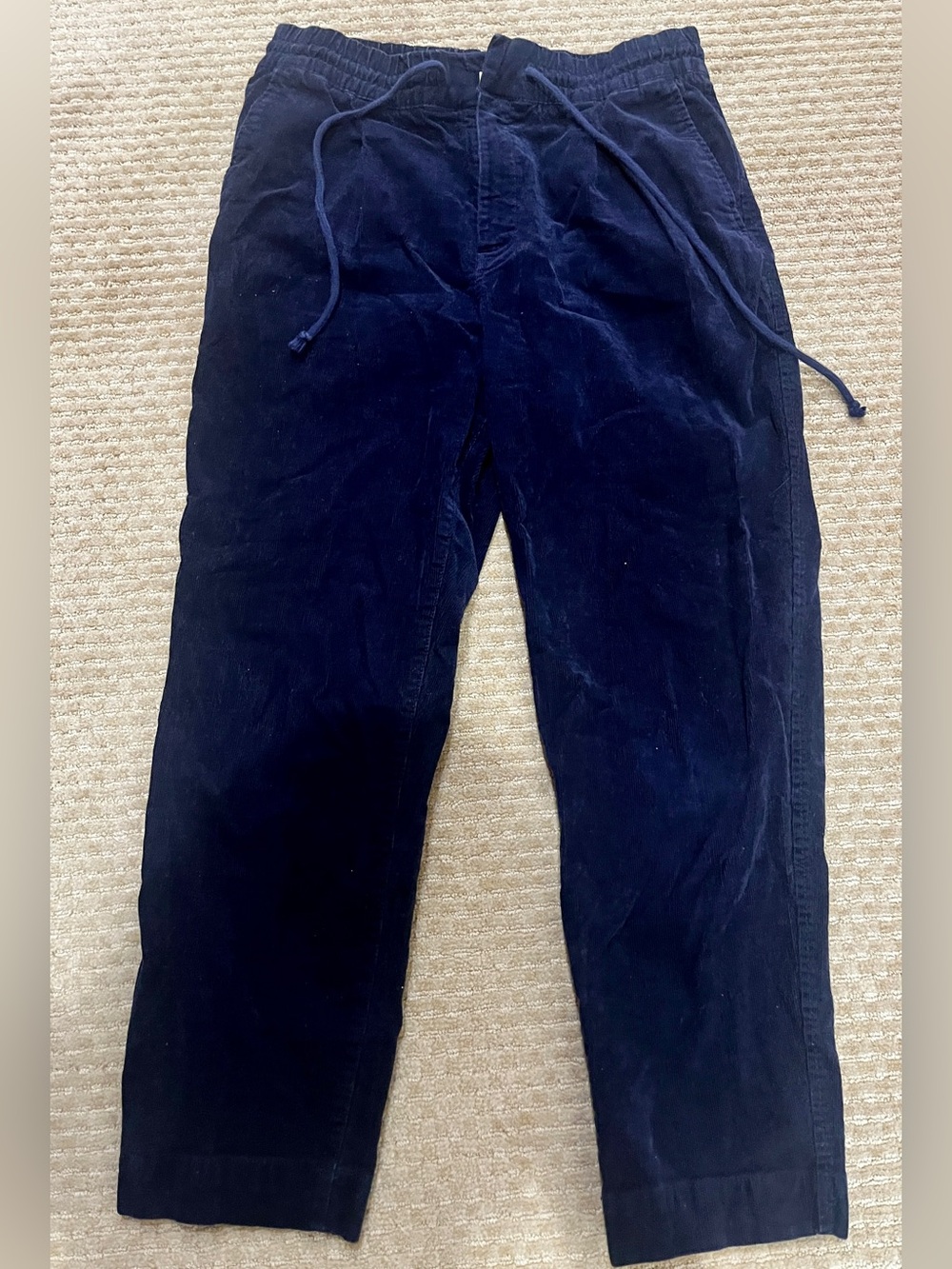 GAP Corduroy Drawstring Pants — Dark Blue